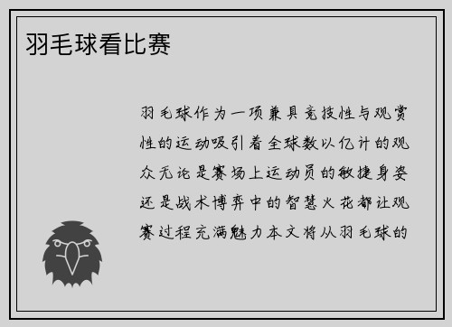 羽毛球看比赛